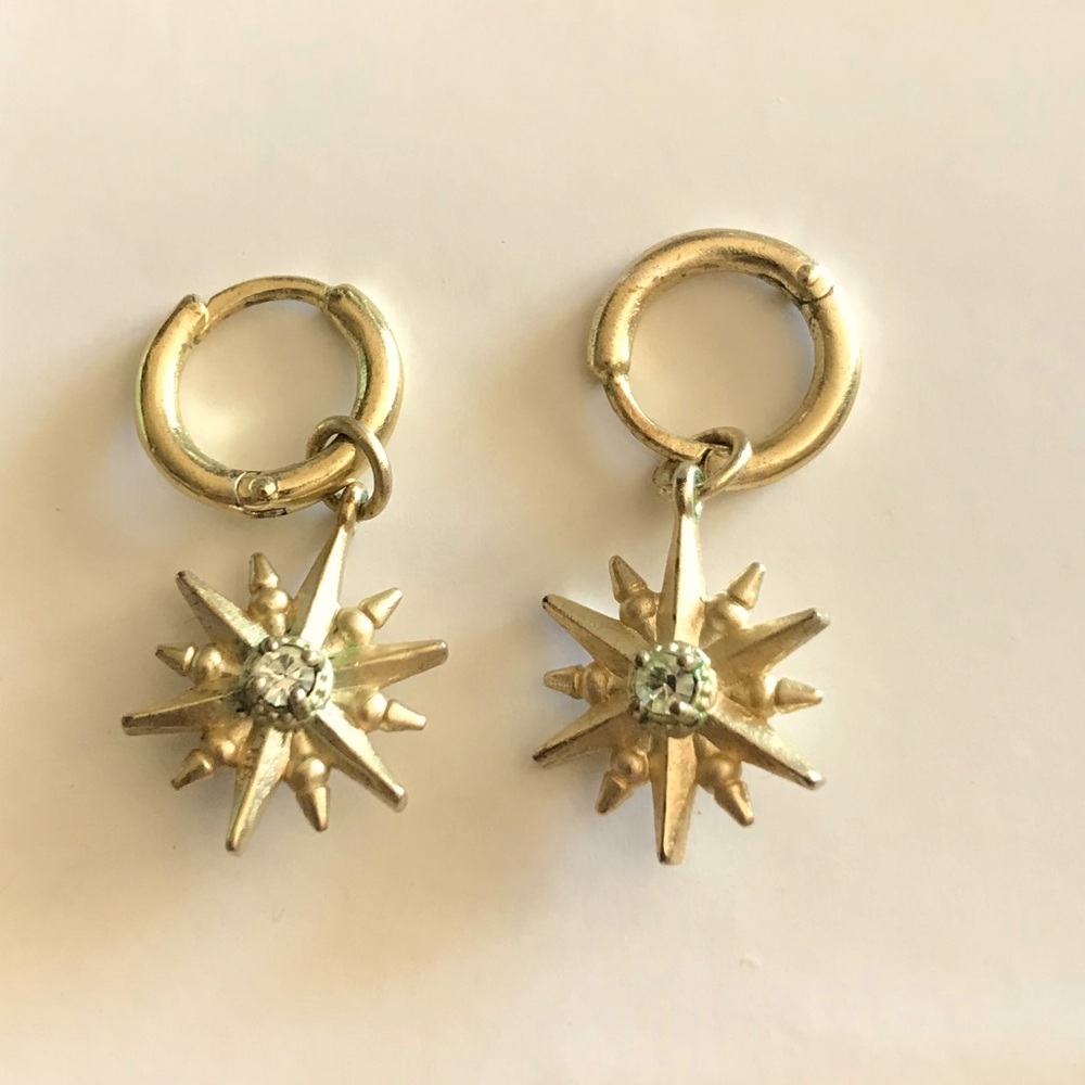Kendra Scott Gold Starburst Hoop Earrings